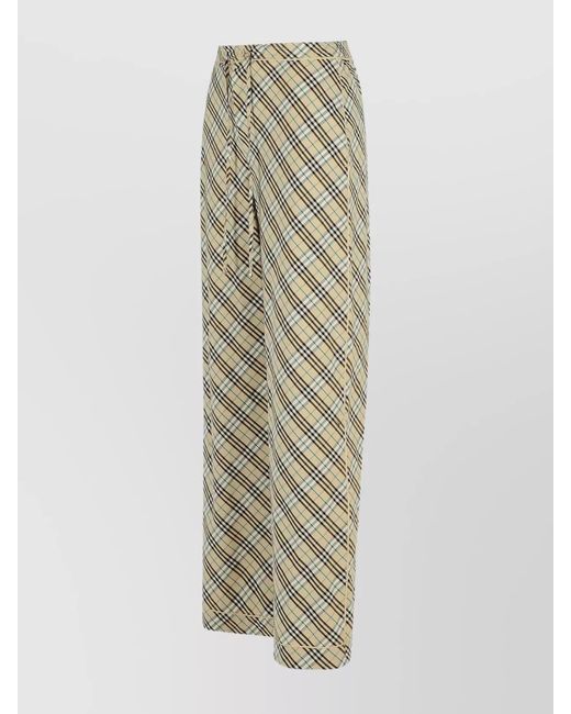 Burberry Natural Printed Wide-Leg Trousers