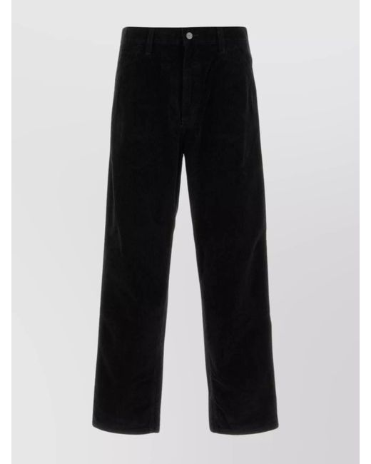 Carhartt Black Cotton Corduroy Straight-Leg Trousers for men