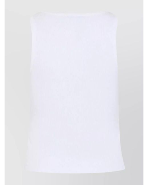 Givenchy White Ribbed Slim-Fit Logo-Print Tank Top