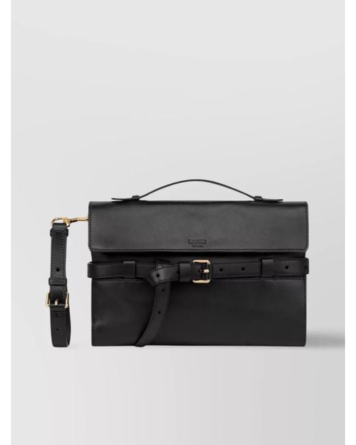 Moschino Black Nappa Sheepskin Clutch Bag