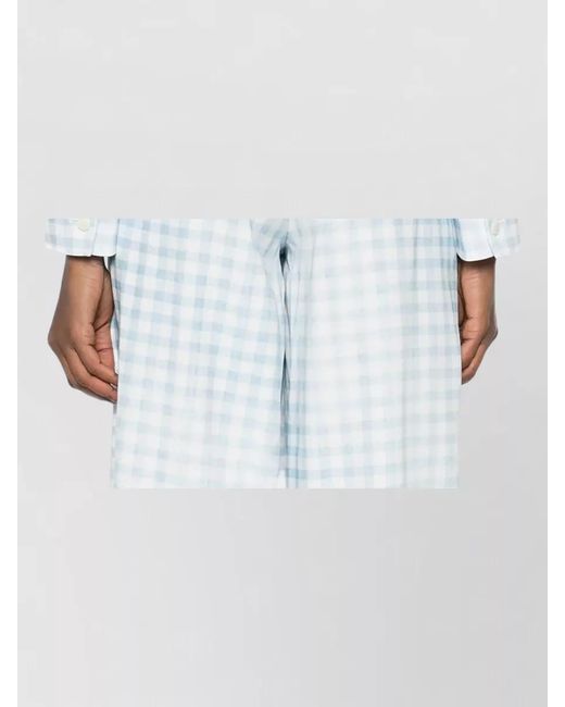 Ermanno Scervino Blue Checked Tailored Jacket Collared Neck