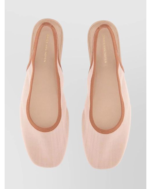 Dries Van Noten Pink Slingback Ballerina Shoes