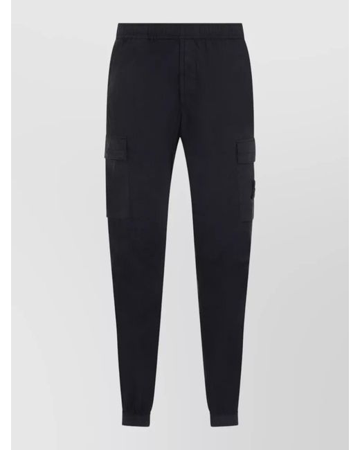 Stone Island Blue Cotton Cargo Track Pants for men