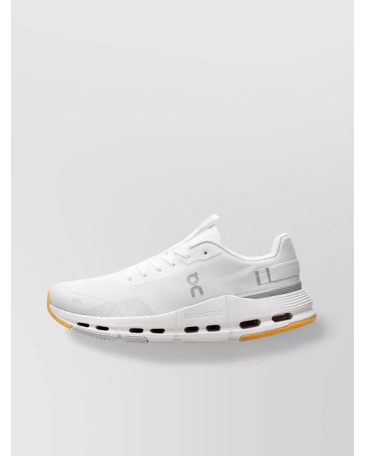 On Shoes White Mesh Low-Top Sneakers