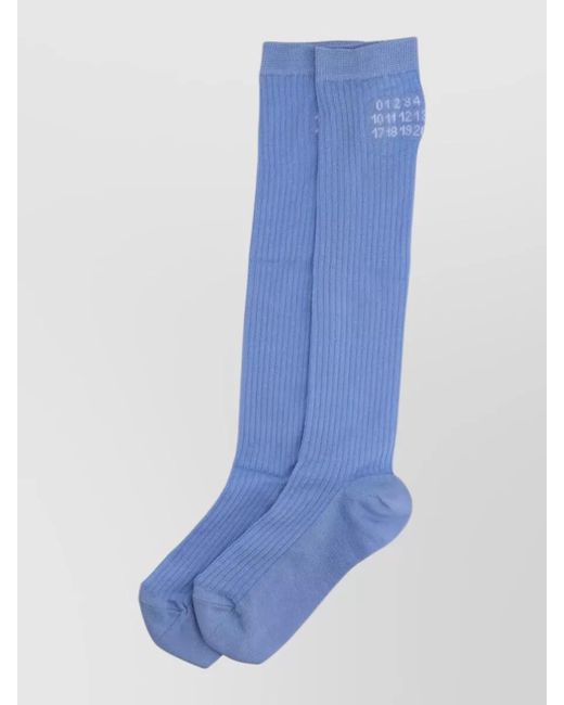 MM6 by Maison Margiela Blue Logo Socks