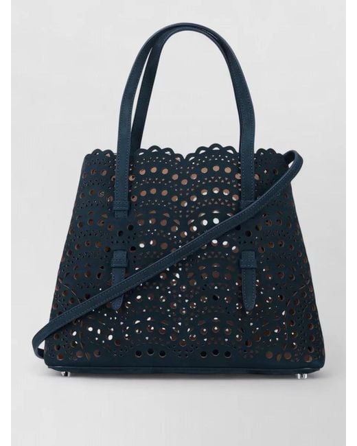 Alaïa Blue Mina 25 Tote Bag Nubuck Leather Vienne