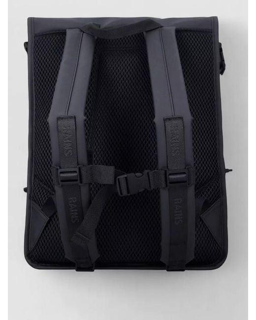 Rains Black Trail Mountaineer Rolltop Waterproof Backpack