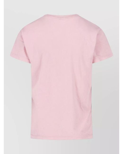 Mother Pink Short Sleeves Top Round Neck Print