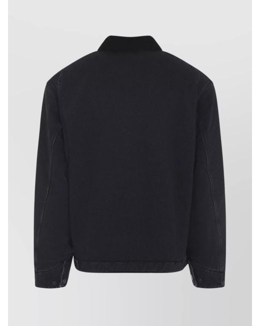 Carhartt Blue Cotton Velvet Collar Zip Lightweight Jacket for men