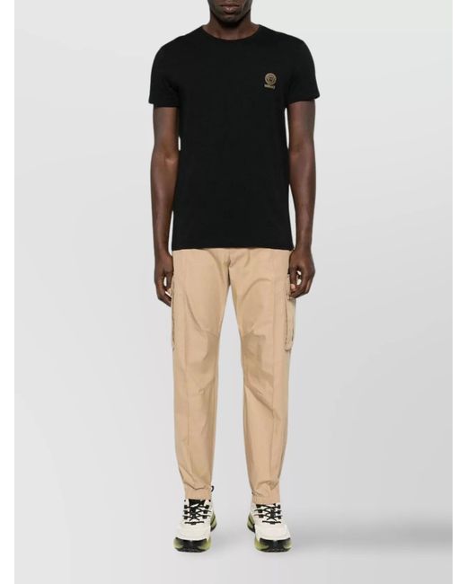 Versace Black T-Shirt Bi-Pack Jersey Topeka Bi-Stretch Cotton Organic New Logo for men