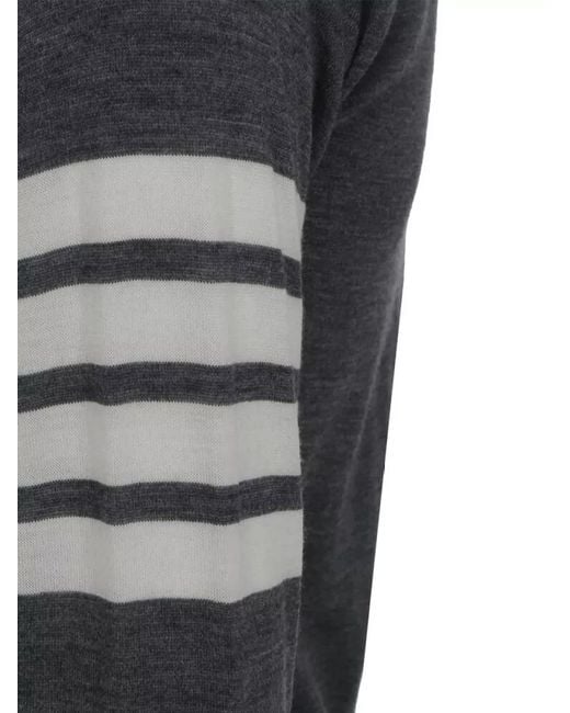 Thom Browne Black Wool Cardigan for men