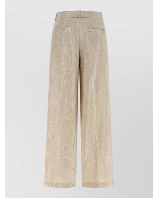 Peserico Natural Lamé Wide-Leg Trousers