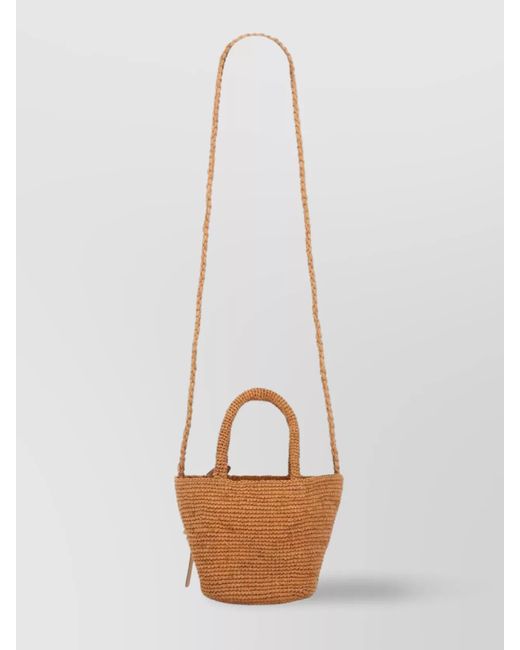 Manebí White Mini Bag Woven Texture Tassel