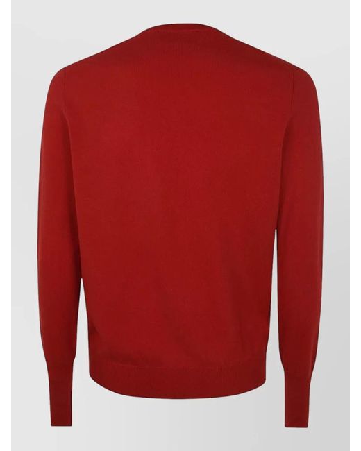 Ballantyne Red Crew Neck Knit Sweater Long Sleeves for men
