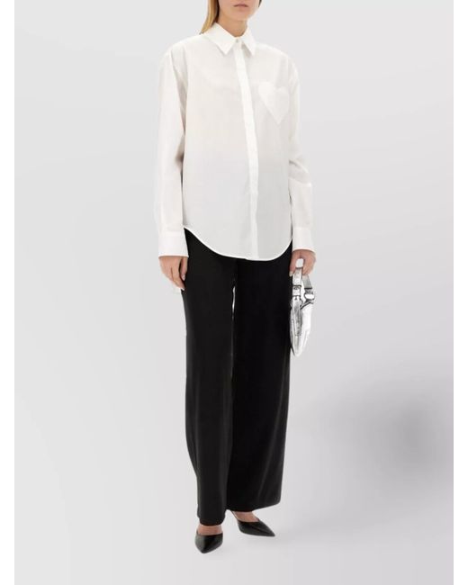 Moschino White Cotton Oversized Shirt