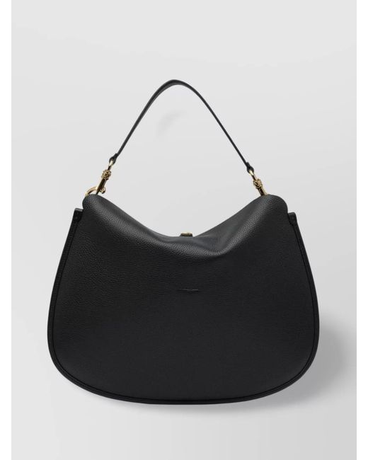Etro Black Extra Large Leather Shoulder Bag