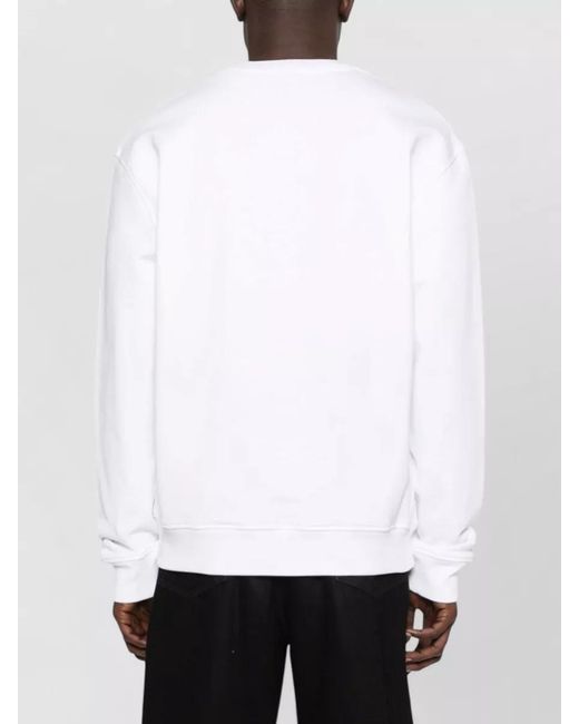 AMI White Crew Neck Knit Pullover Long Sleeves for men