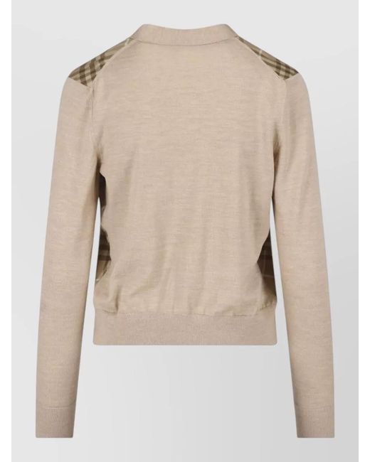 Burberry Natural Silk Blend Crewneck Fitted Jacket