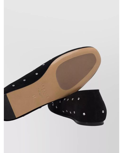 Le Monde Beryl Black Suede Ballerina Flats