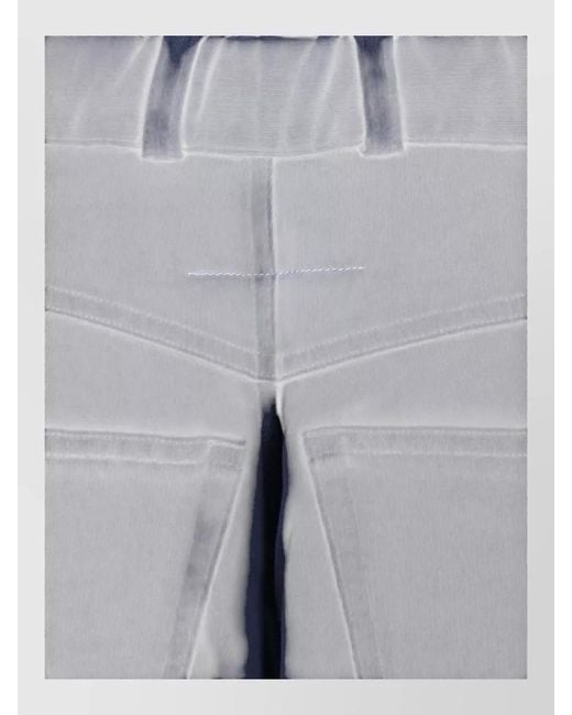 MM6 by Maison Margiela Blue Denim Straight Leg Jeans Front Back View
