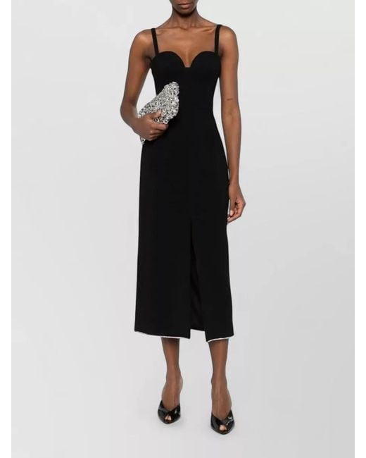 Givenchy Black Wool Knee-Length Midi Dress