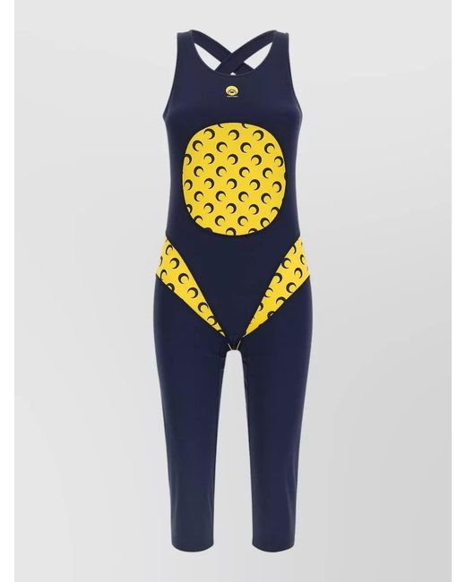 MARINE SERRE Blue 'athleisure' Catsuit