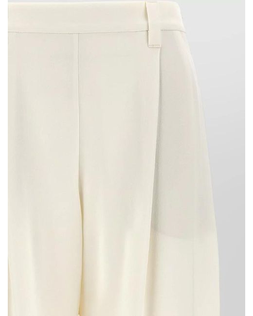 Brunello Cucinelli White Relaxed Fit Trousers Belt Loops Back Pockets
