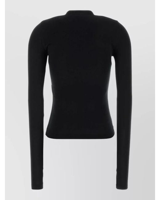 Balenciaga Black Stretch Cotton T-Shirt