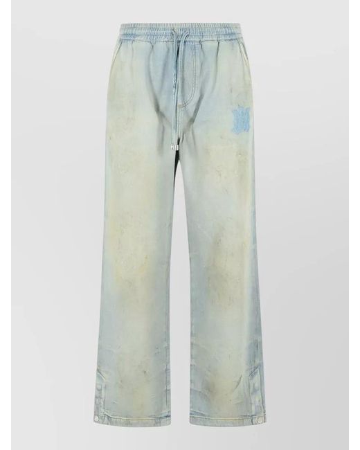 Amiri Blue Denim Relaxed-Fit Wide-Leg Jeans for men