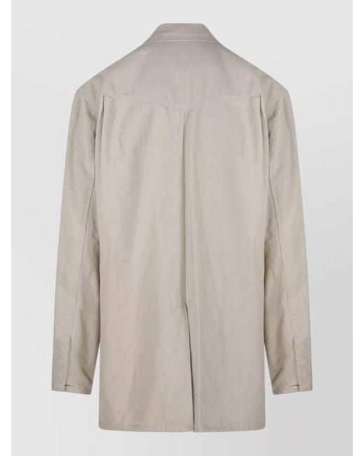 Isabel Marant Natural Cotton Linen Single Breasted Coat