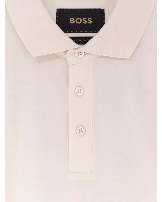 Boss Natural Ribbed Collar Regular-Fit Polo Shirt for men