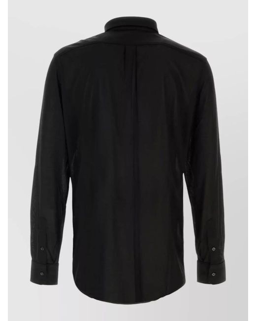 Dolce & Gabbana Black Jersey Shirt Regular Fit Long Sleeves for men