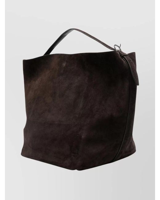 Totême Black Suede Belted Tote Bag