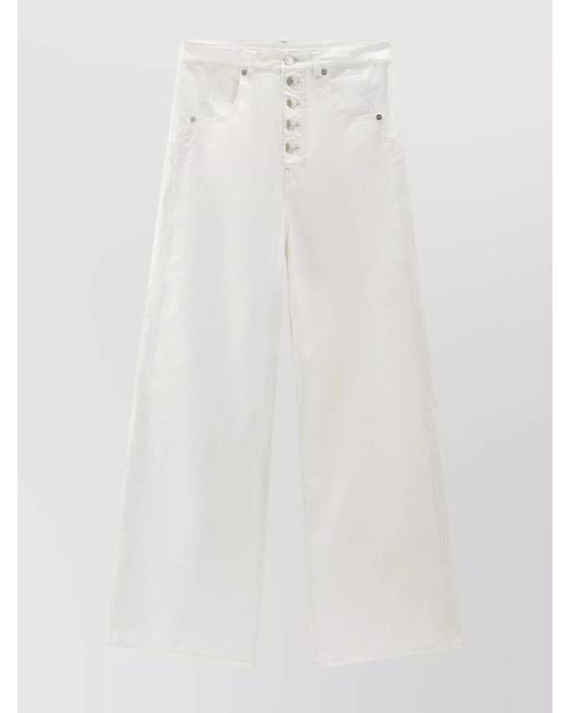 Woolrich White High-Rise Wide-Leg Denim Trousers