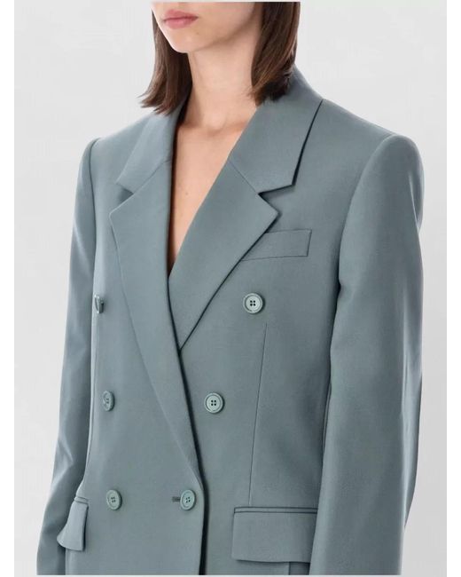 Chloé Blue Double Breasted Tailored Jacket Notched Lapel