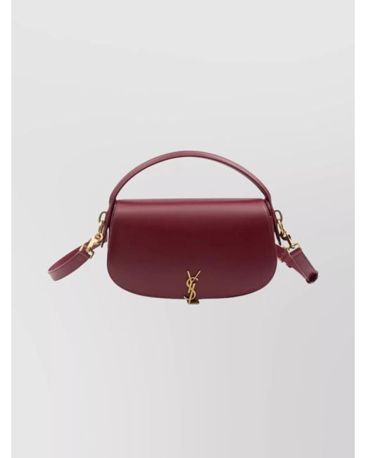 Saint Laurent Red Box Leather Cross-Body Bag Voltaire