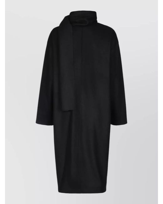 Harris Wharf London Black Cashmere Blend Coat High Collar Scarf