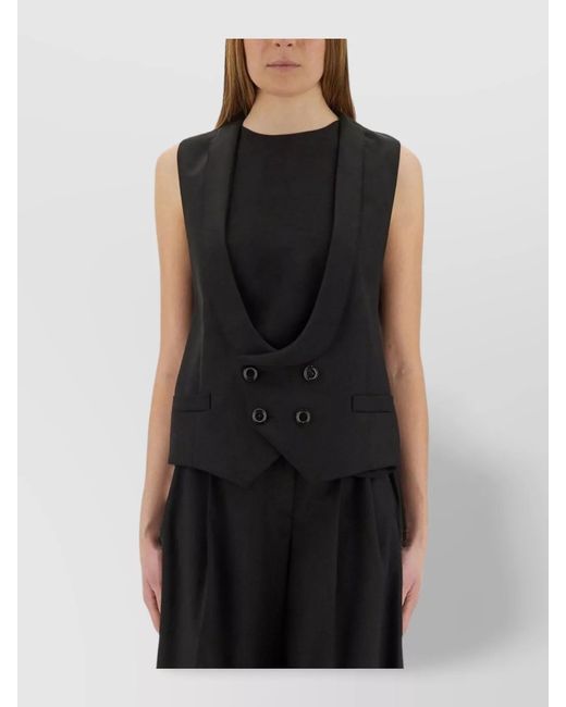 Moschino Black Virgin Wool Vest