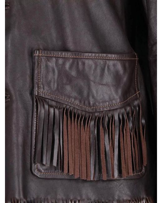 Polo Ralph Lauren Black Collared Coat Fringe Detailing Front Pockets
