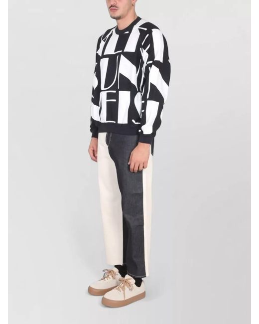 Sunnei Black Logo Knit Crew Neck Long Sleeve Sweatshirt
