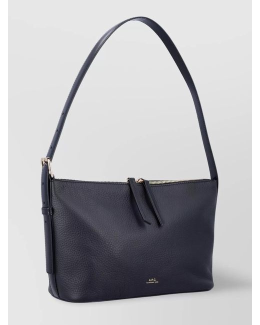 A.P.C. Blue Vera Leather Shoulder Bag