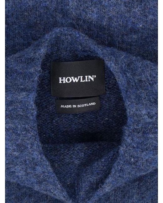 Howlin' By Morrison Blue Fine Wool Crewneck Jumper for men