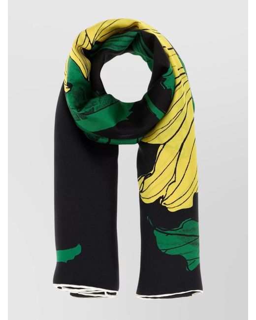 McQueen Green Sunflower Scarf