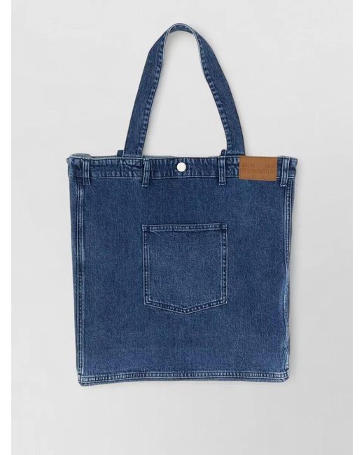 Baum und Pferdgarten Blue Kila Tote Bag Front Pocket Top Handles