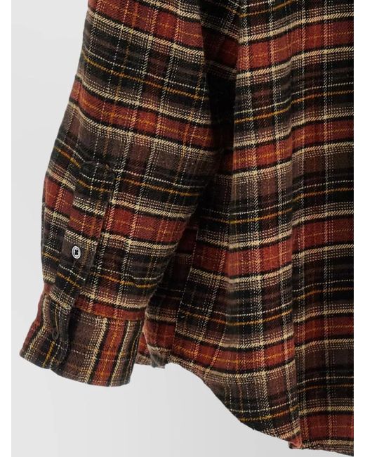 R13 Brown Oversized Boyfriend Shirt Long Sleeves Plaid