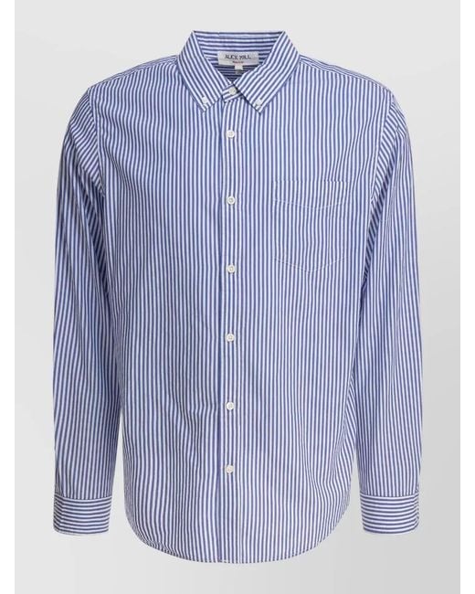 Alex Mill Blue Striped Cotton Shirt for men