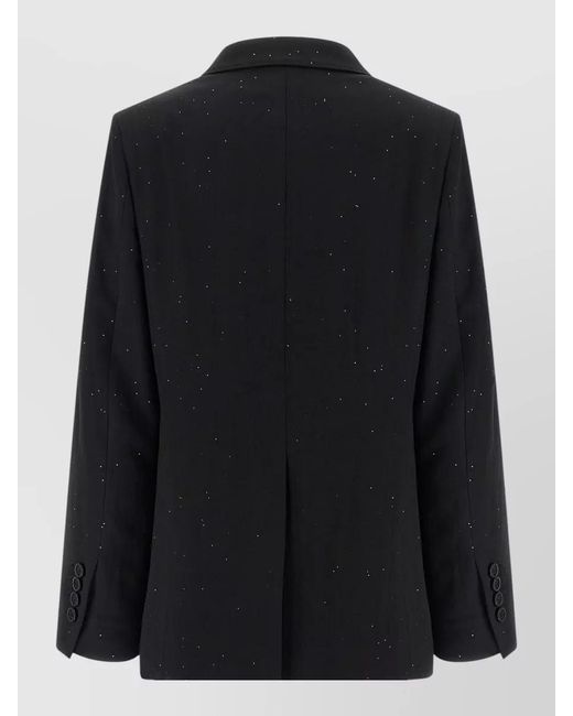 Herno Black Sequined Tailored Blazer Double Breasted Design