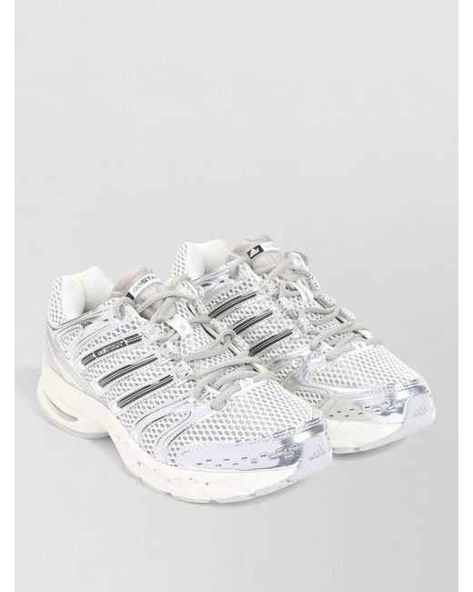 Adidas White Adistar Control 5 Mesh Lace Up Sneakers