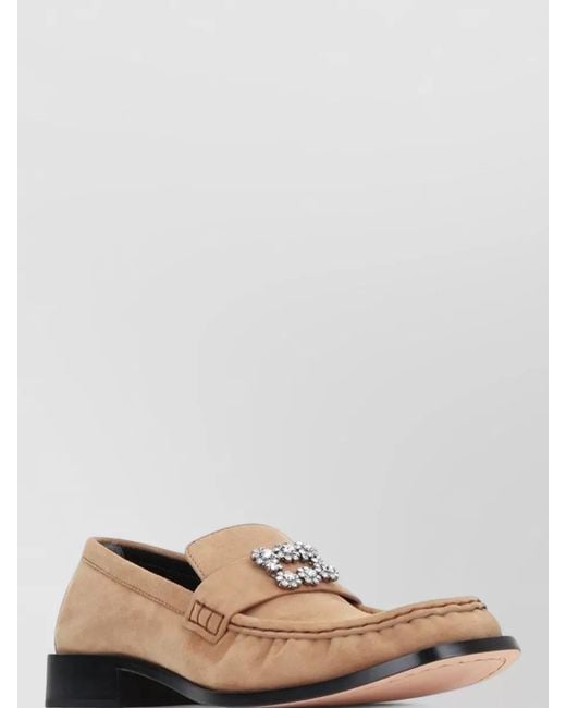 Roger Vivier Multicolor Round Toe Moccasin Loafer Strass Embellishment