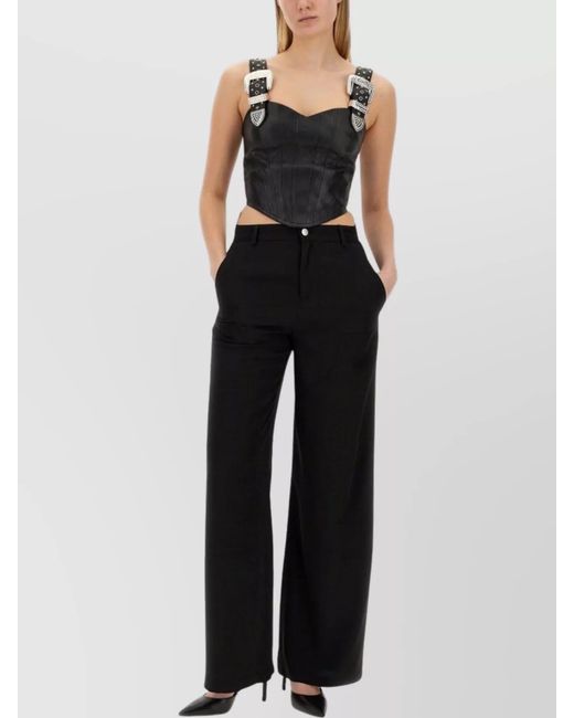 Moschino Black Wide-Leg Trousers